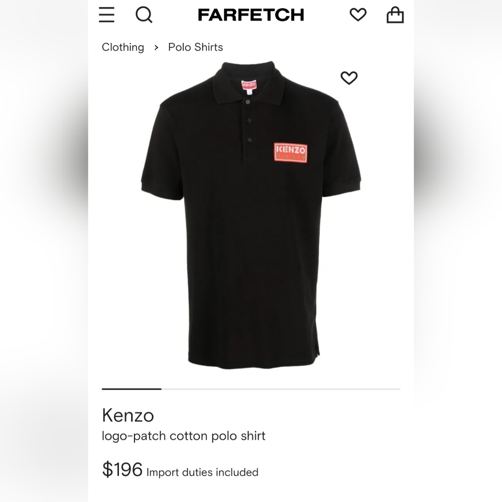 Kenzo Black Polo Shirt for Men